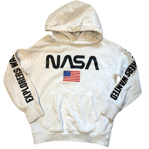 H&M Other - H&M Kids NASA "Explorers Wanted" Hoodie - White - Size 8-10Y